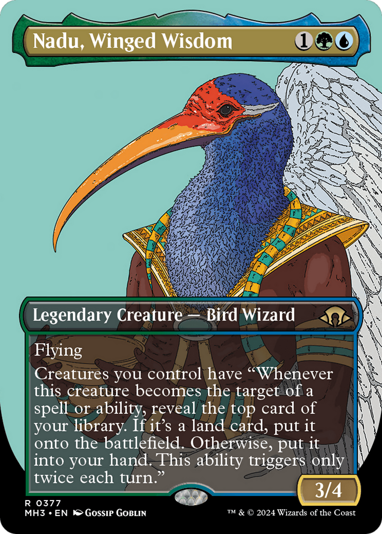 Nadu, Winged Wisdom (Borderless) [Modern Horizons 3] | Exor Games Bridgewater