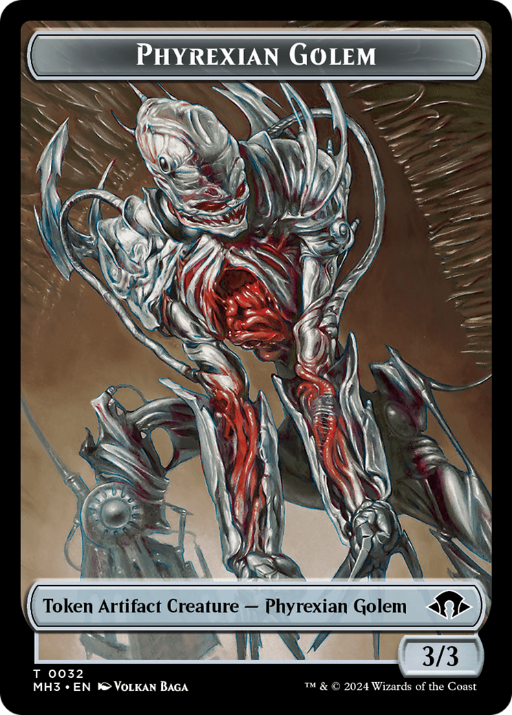 Phyrexian Golem // Energy Reserve Double-Sided Token [Modern Horizons 3 Tokens] | Exor Games Bridgewater