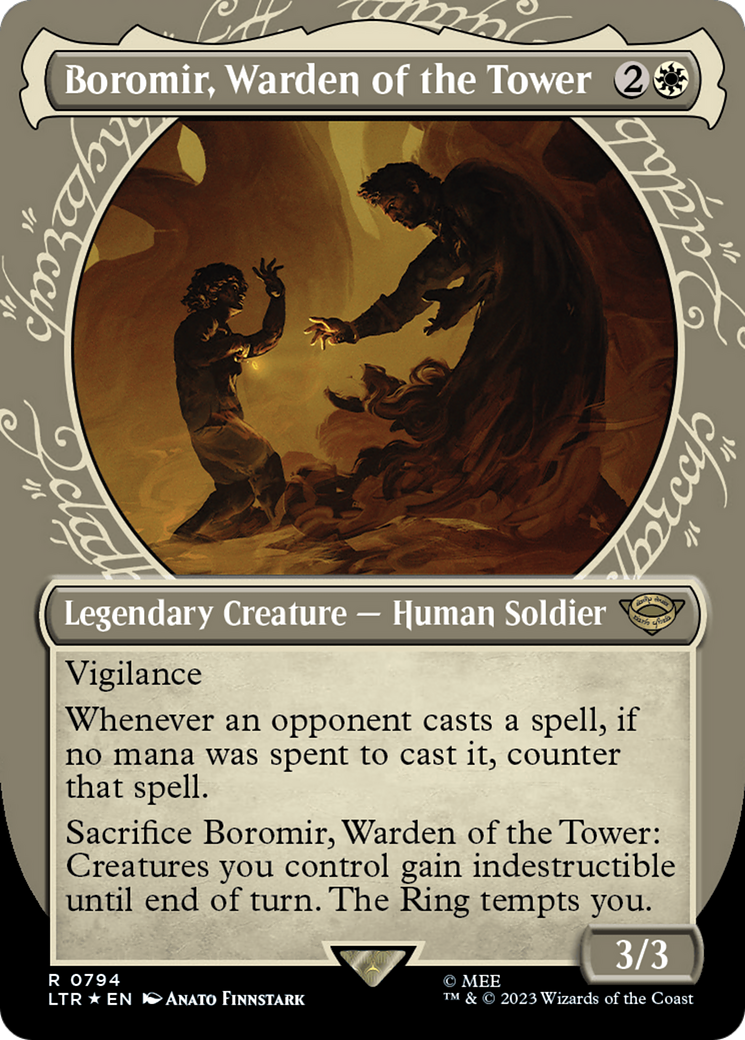 Boromir, Warden of the Tower (Showcase) (Surge Foil) [The Lord of the Rings: Tales of Middle-Earth] | Exor Games Bridgewater