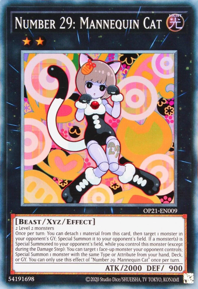 Number 29: Mannequin Cat [OP21-EN009] Super Rare | Exor Games Bridgewater