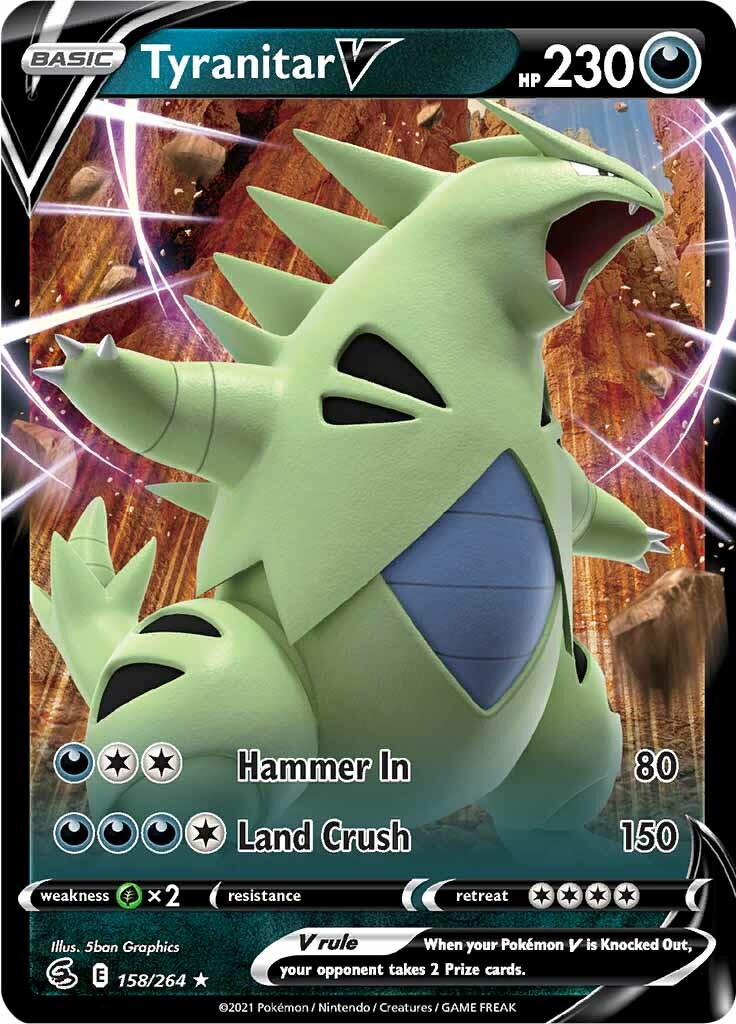 Tyranitar V (158/264) [Sword & Shield: Fusion Strike] | Exor Games Bridgewater