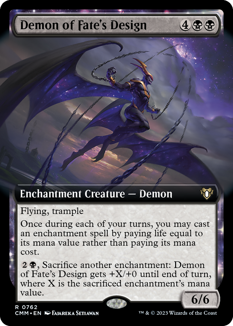 Demon of Fate's Design (Extended Art) [Commander Masters] | Exor Games Bridgewater