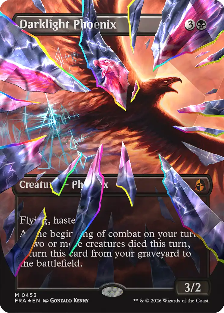 Darklight Phoenix (Borderless) (Facet Foil) (0453) [Reality Fracture] | Exor Games Bridgewater
