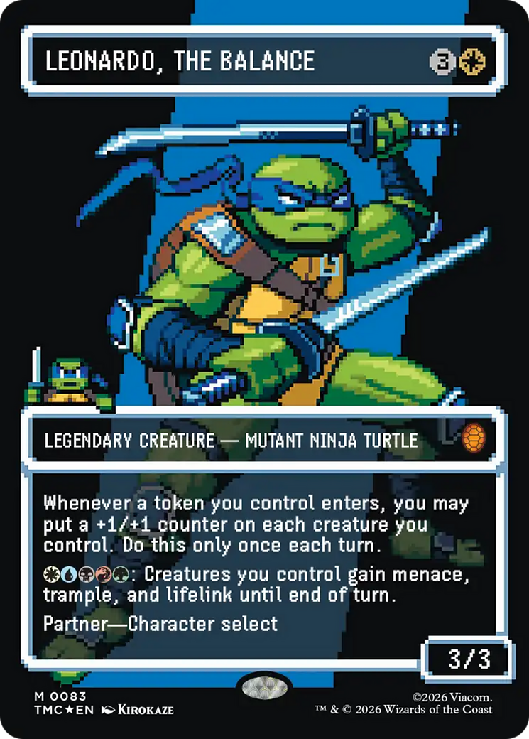 Leonardo, the Balance (0083) (Borderless) (Surge Foil) [Teenage Mutant Ninja Turtles Commander] | Exor Games Bridgewater
