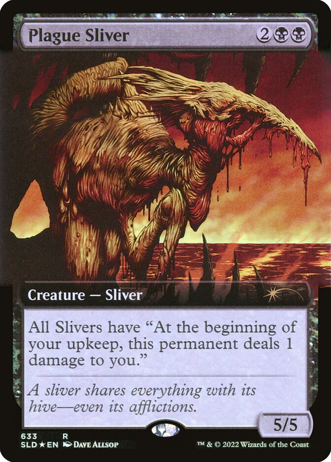 Plague Sliver (Extended Art) (Step-and-Compleat Foil) [Secret Lair Drop Promos] | Exor Games Bridgewater