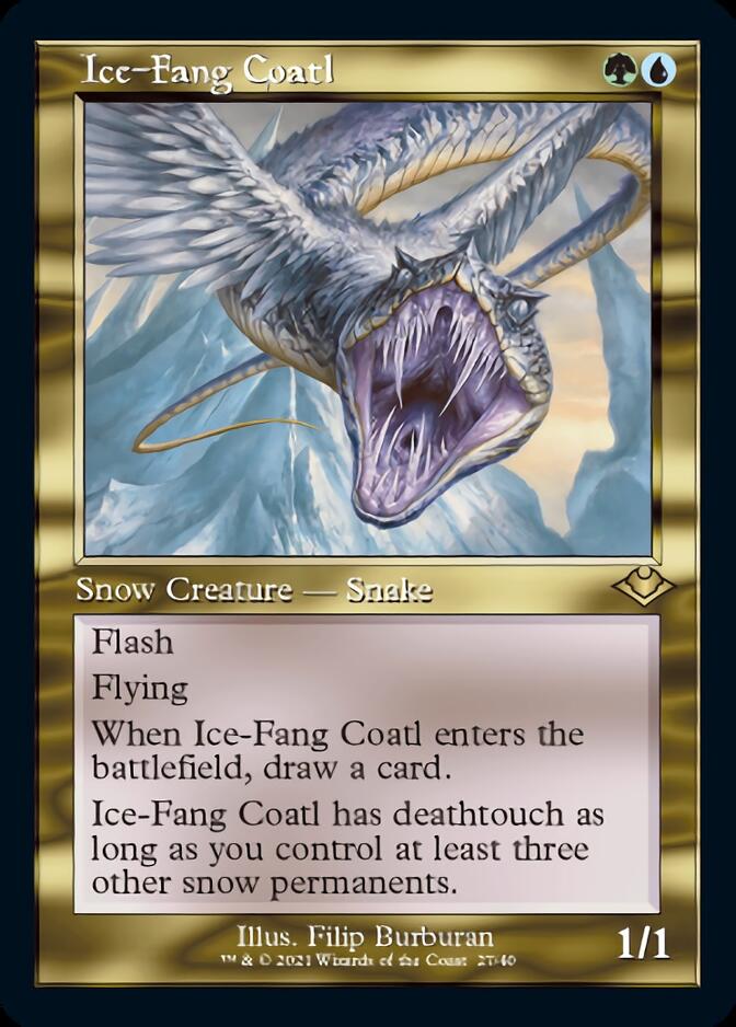 Ice-Fang Coatl (Retro Foil Etched) [Modern Horizons] | Exor Games Bridgewater