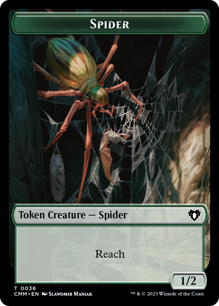 Wurm // Spider Double-Sided Token [Commander Masters Tokens] | Exor Games Bridgewater