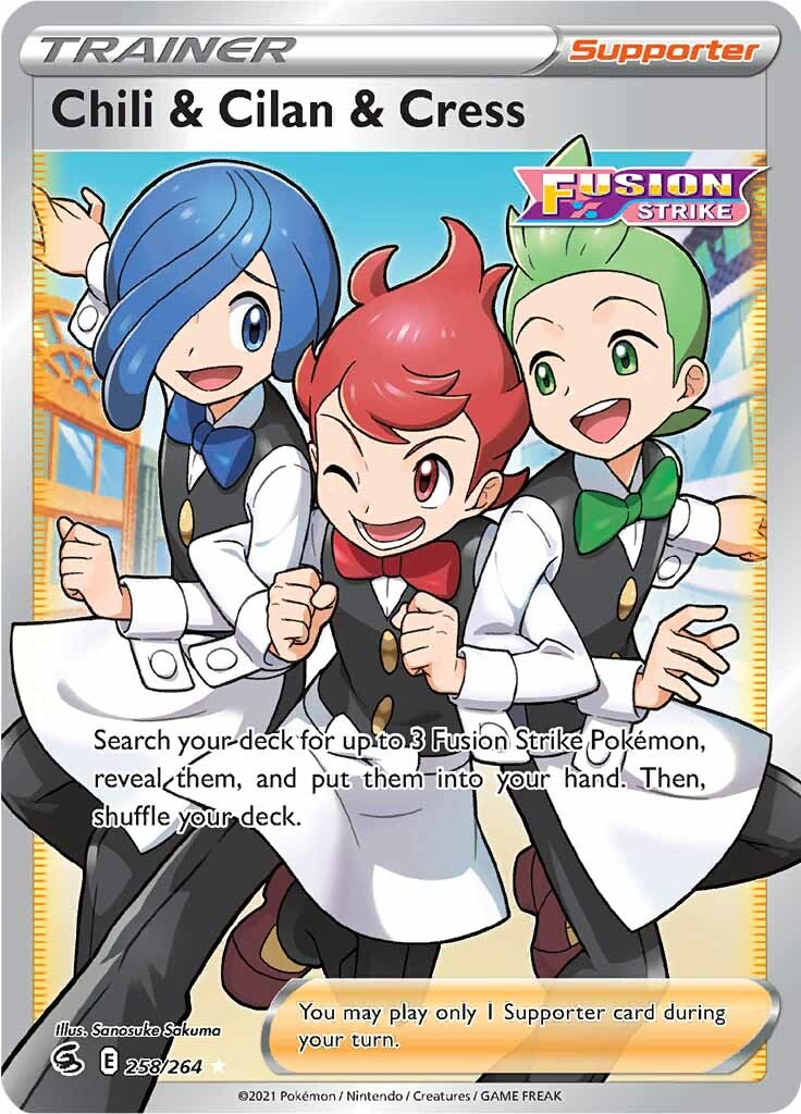 Chili & Cilan & Cress (258/264) [Sword & Shield: Fusion Strike] | Exor Games Bridgewater