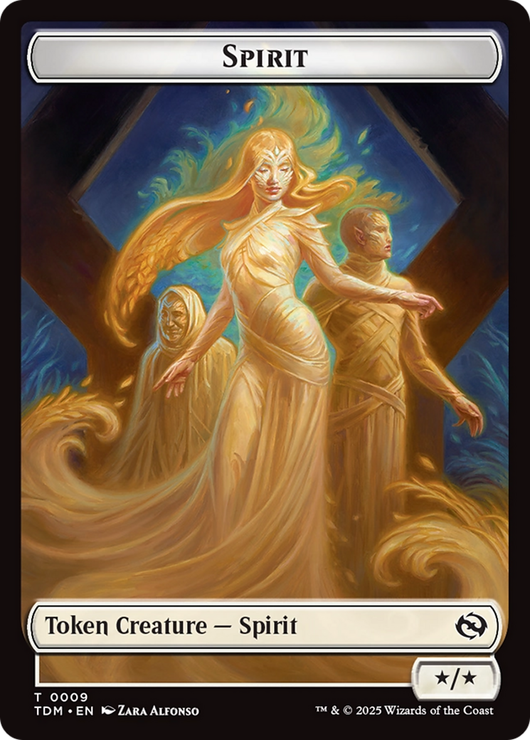 Spirit (0008) // Spirit (0009) Double-Sided Token [Tarkir: Dragonstorm Tokens] | Exor Games Bridgewater