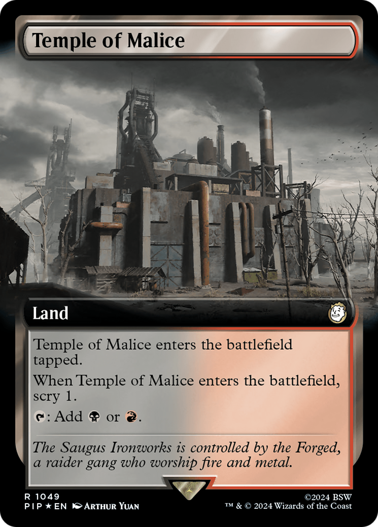 Temple of Malice (Extended Art) (Surge Foil) [Fallout] | Exor Games Bridgewater