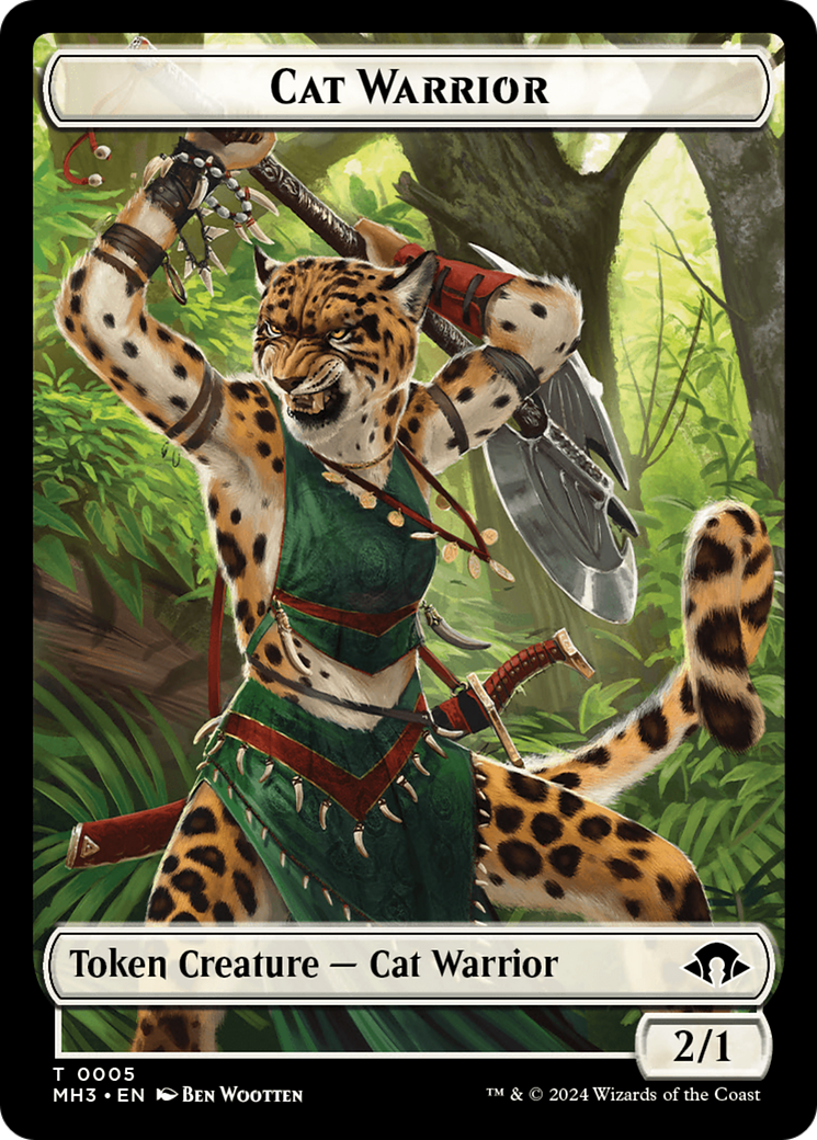 Cat Warrior Token [Modern Horizons 3 Tokens] | Exor Games Bridgewater