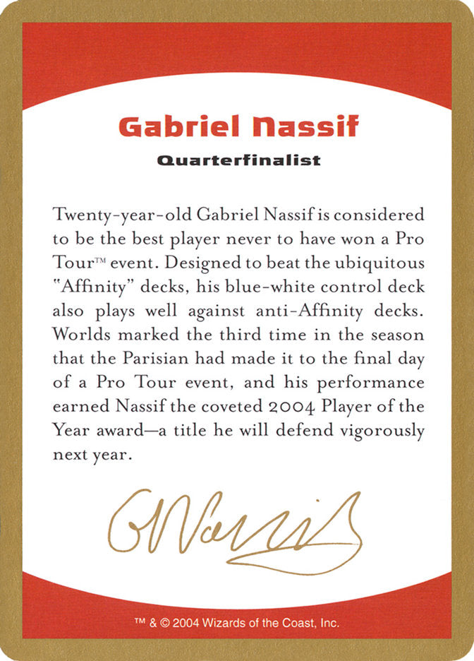 Gabriel Nassif Bio [World Championship Decks 2004] | Exor Games Bridgewater