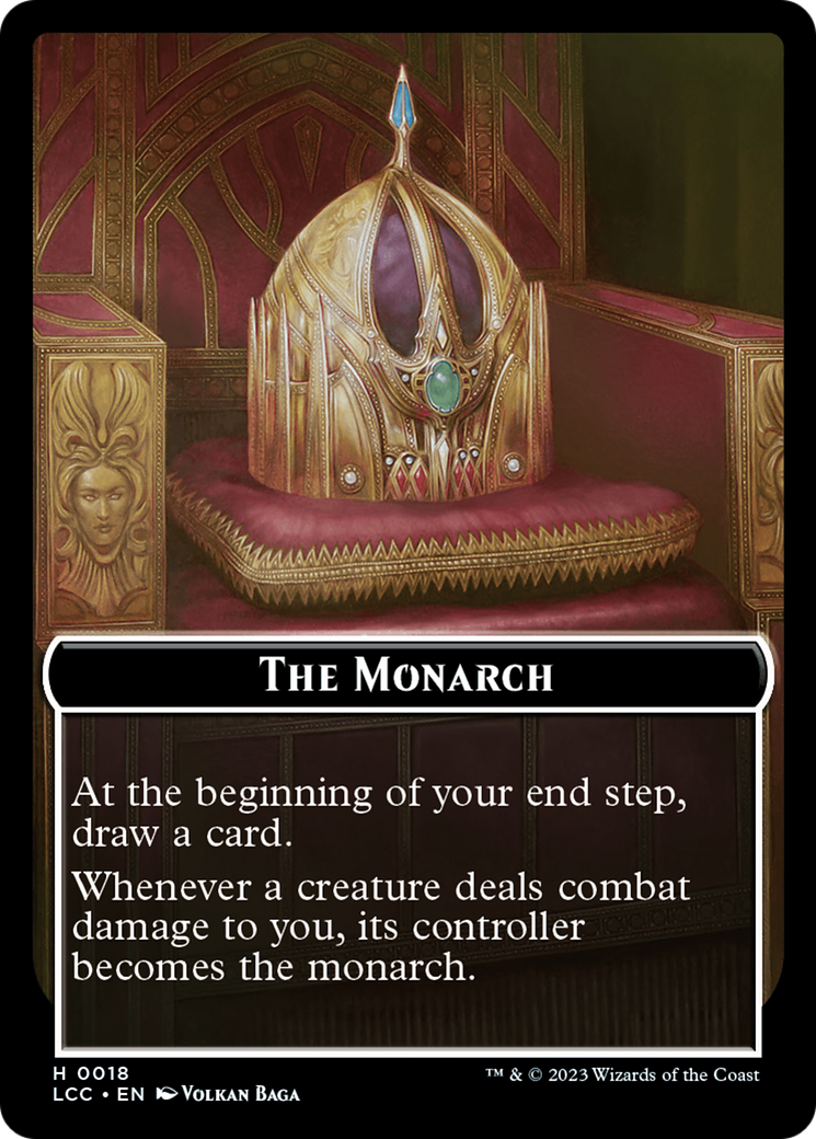 The Monarch // Dinosaur Double-Sided Token [The Lost Caverns of Ixalan Commander Tokens] | Exor Games Bridgewater