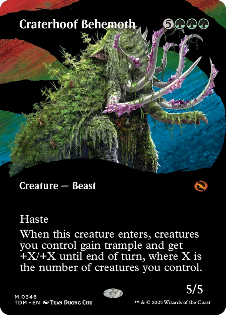 Craterhoof Behemoth (Borderless) [Tarkir: Dragonstorm] | Exor Games Bridgewater