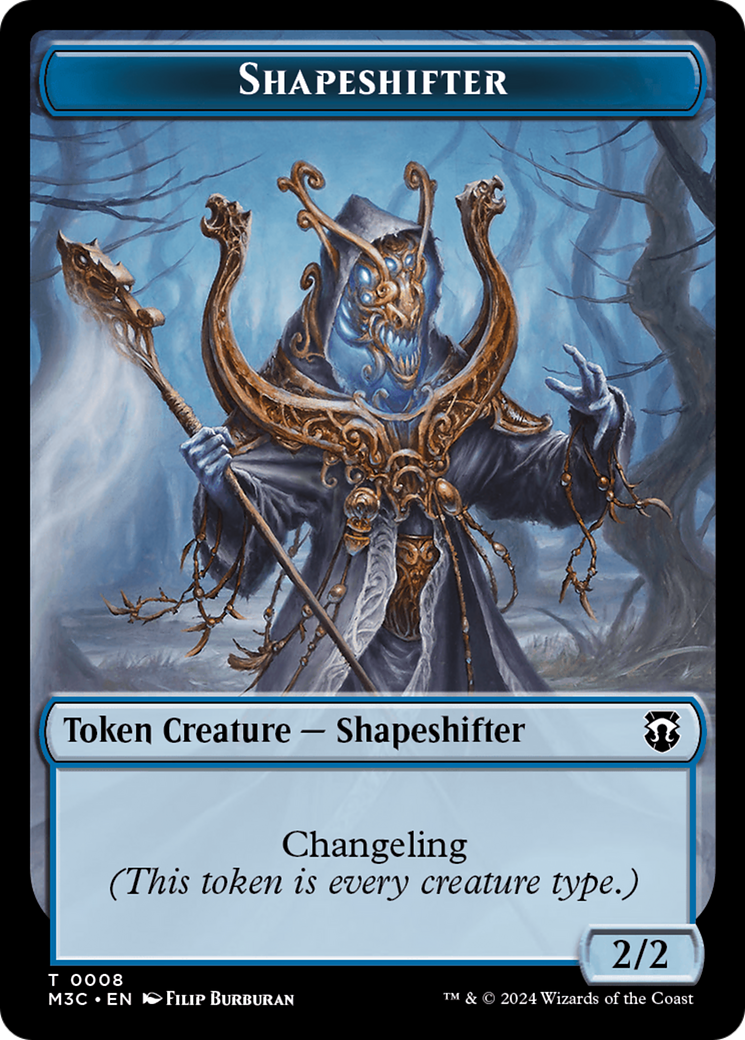 Beast (0010) (Ripple Foil) // Shapeshifter (0008) Double-Sided Token [Modern Horizons 3 Commander Tokens] | Exor Games Bridgewater