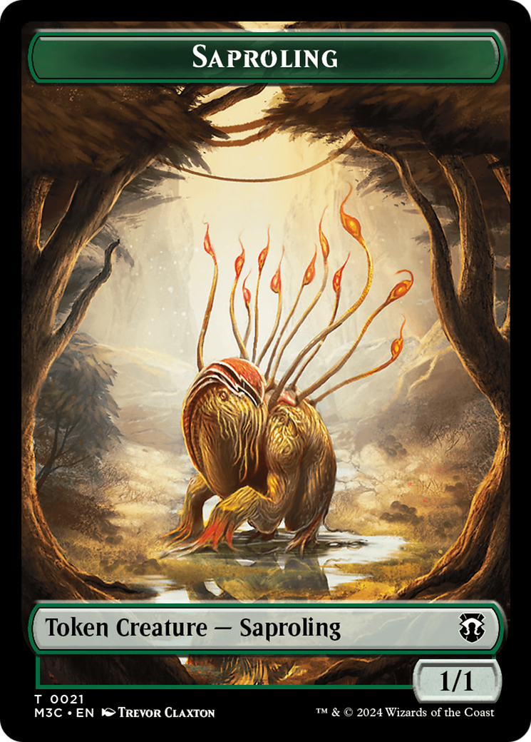 Tarmogoyf // Saproling Double-Sided Token [Modern Horizons 3 Commander Tokens] | Exor Games Bridgewater