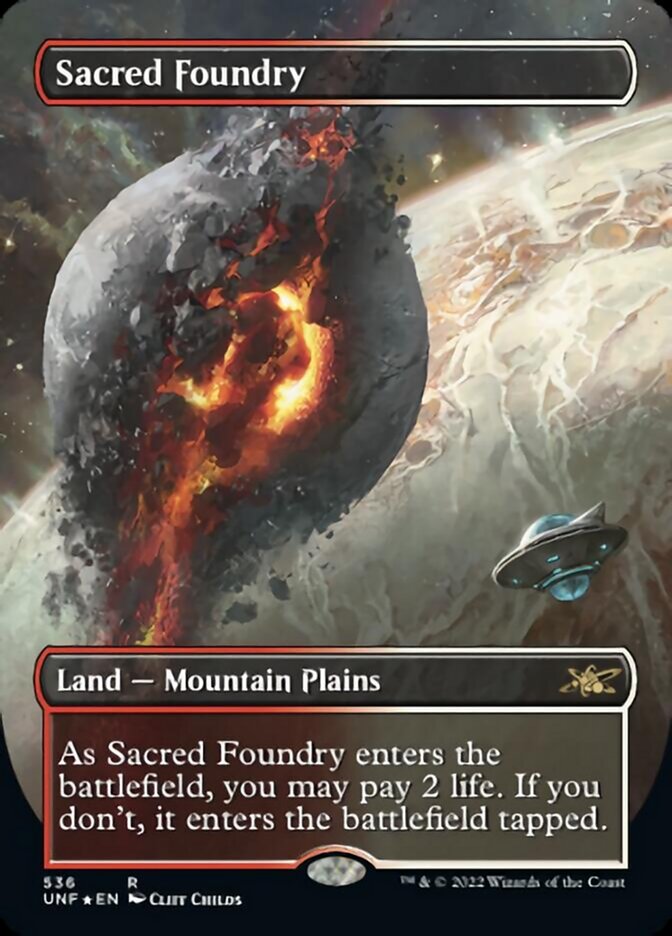 Sacred Foundry (Borderless) (Galaxy Foil) [Unfinity] | Exor Games Bridgewater