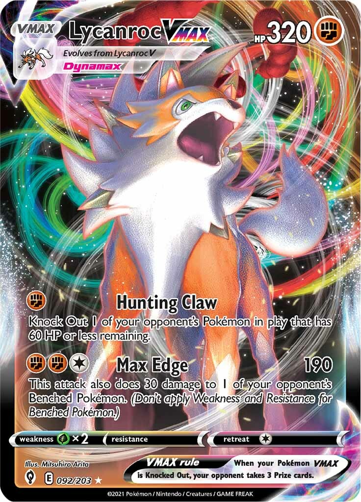 Lycanroc VMAX (092/203) [Sword & Shield: Evolving Skies] | Exor Games Bridgewater