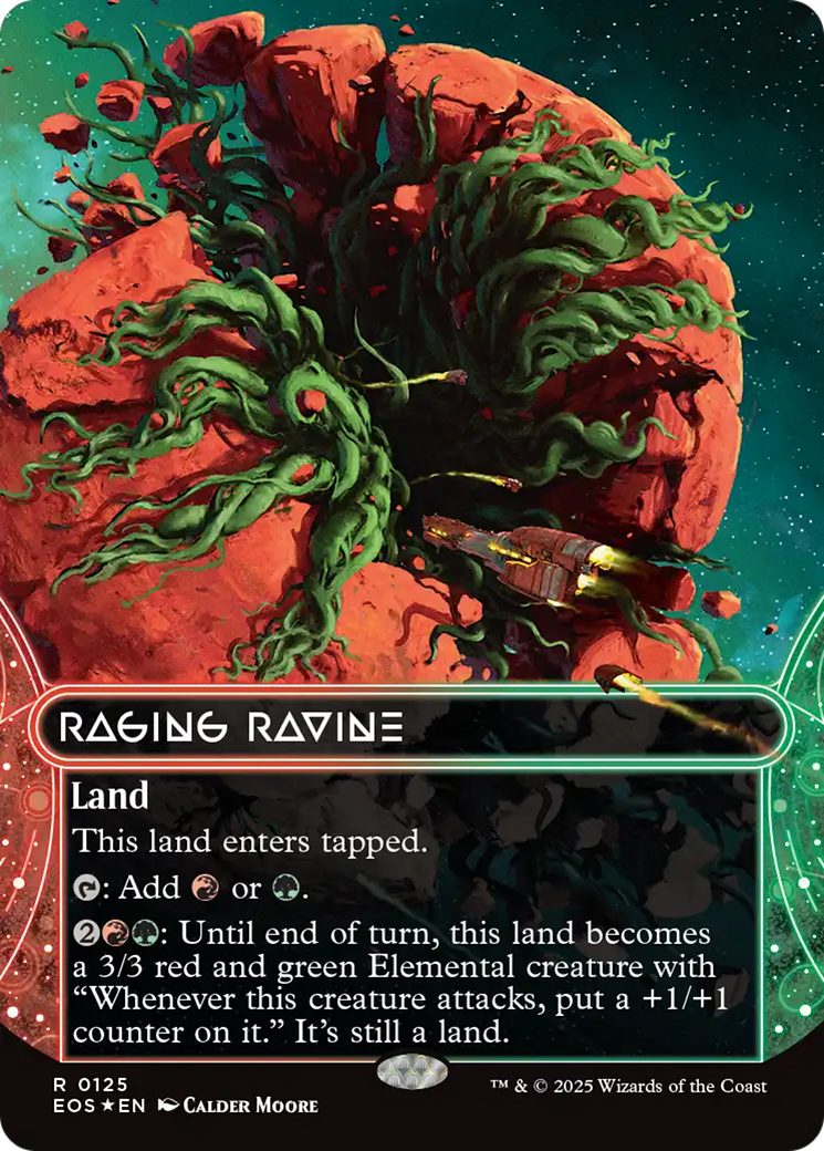 Raging Ravine (0125) (Borderless) (Galaxy Foil) [Edge of Eternities: Stellar Sights] | Exor Games Bridgewater