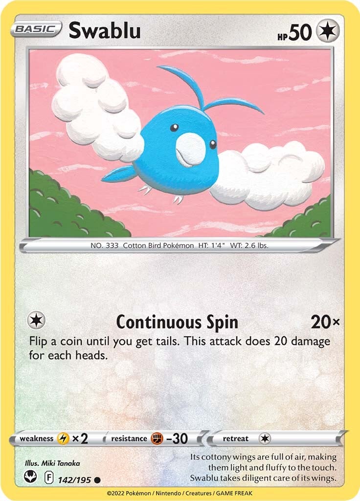 Swablu (142/195) [Sword & Shield: Silver Tempest] | Exor Games Bridgewater