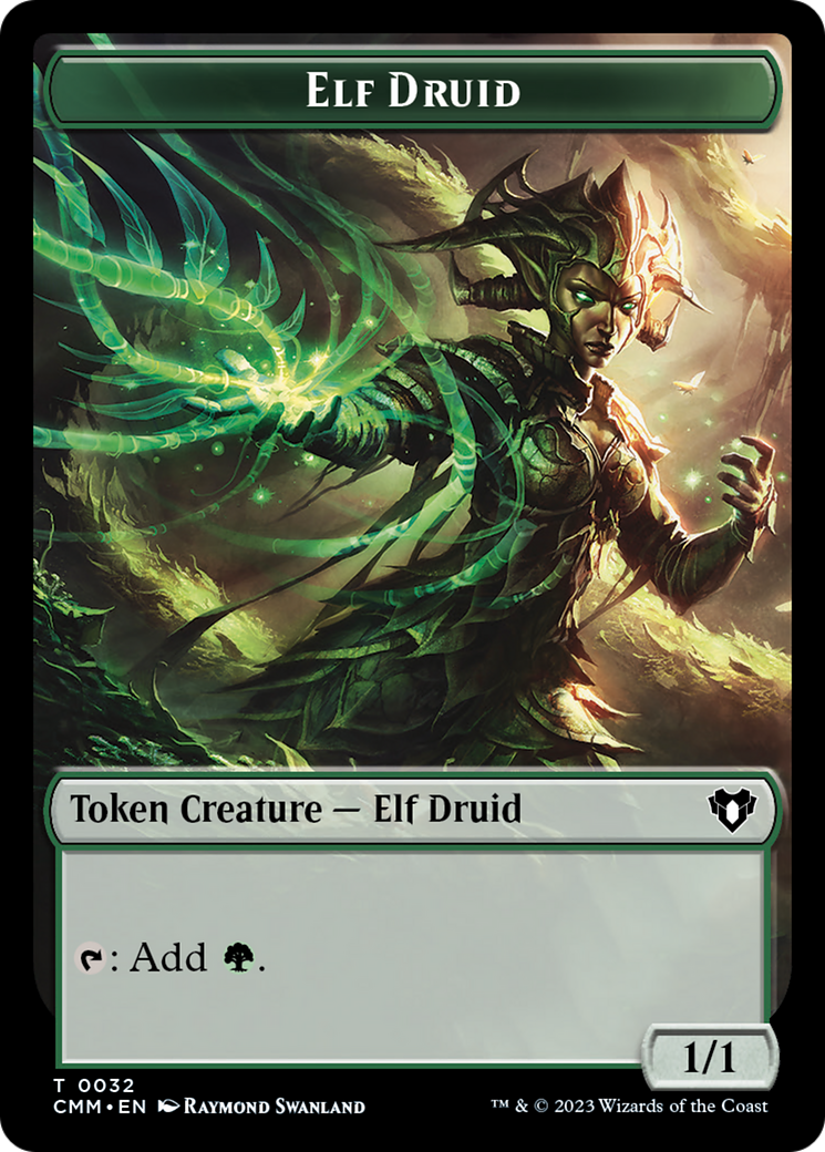 Elemental (0024) // Elf Druid Double-Sided Token [Commander Masters Tokens] | Exor Games Bridgewater