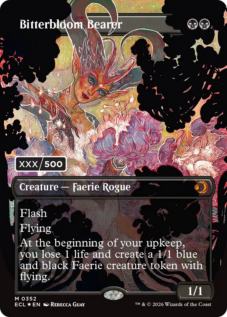 Bitterbloom Bearer (Borderless) (Serial Numbered) [Lorwyn Eclipsed Promos] | Exor Games Bridgewater