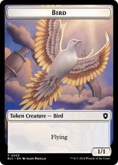 Storm Crow // Bird (003) Double-Sided Token [Bloomburrow Commander Tokens] | Exor Games Bridgewater