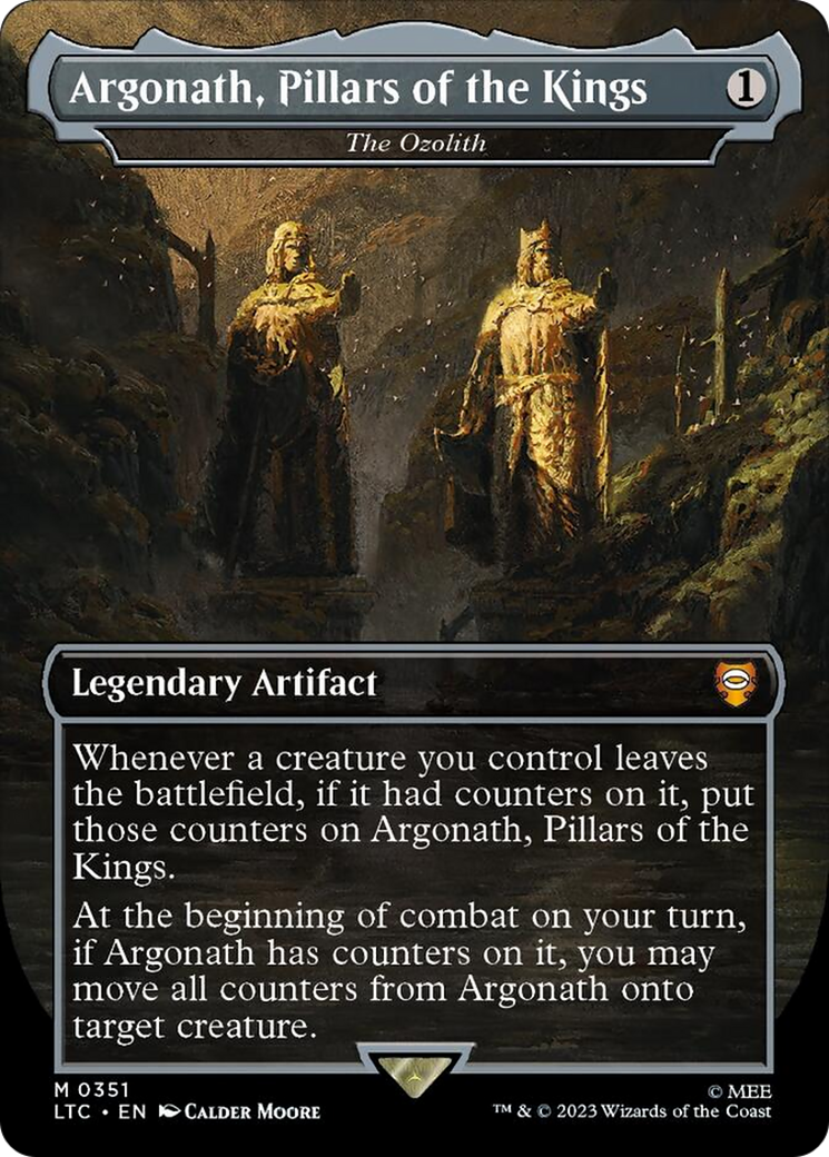 Argonath, Pillars of the Kings - The Ozolith (Borderless) (Surge Foil) [The Lord of the Rings: Tales of Middle-Earth Commander] | Exor Games Bridgewater