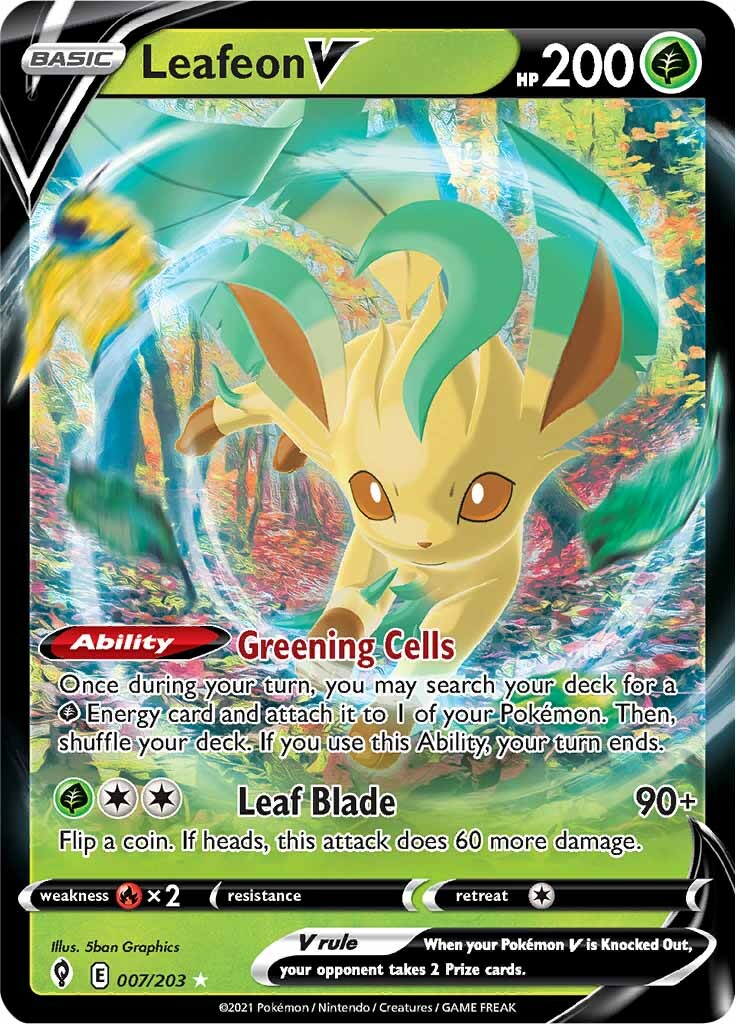 Leafeon V (007/203) [Sword & Shield: Evolving Skies] | Exor Games Bridgewater