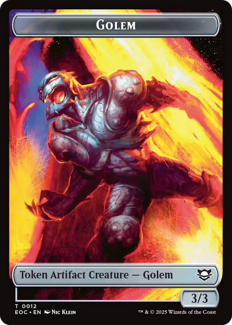 Copy // Golem (0012) Double-Sided Token [Edge of Eternities Commander Tokens] | Exor Games Bridgewater