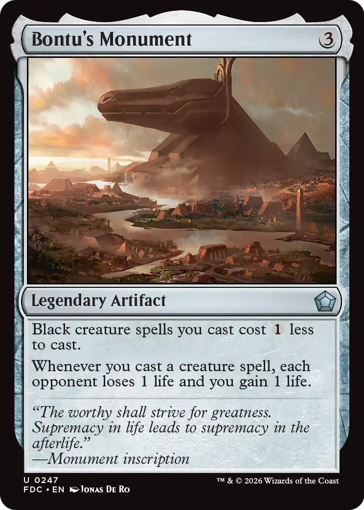 Bontu's Monument [Foundations Commander] | Exor Games Bridgewater