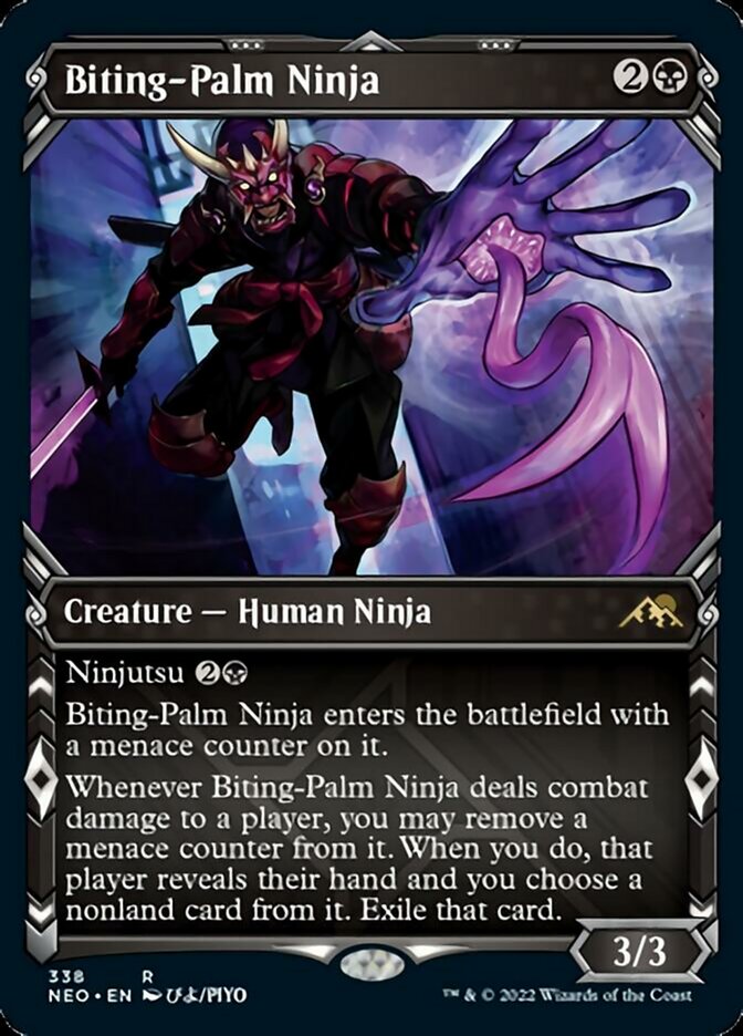 Biting-Palm Ninja (Showcase Ninja) [Kamigawa: Neon Dynasty] | Exor Games Bridgewater