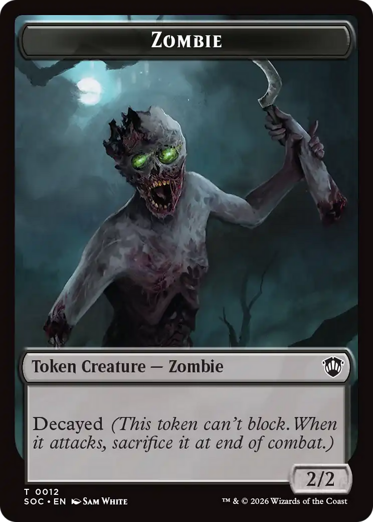 Snake // Zombie Double-Sided Token [Secrets of Strixhaven Commander Tokens] | Exor Games Bridgewater