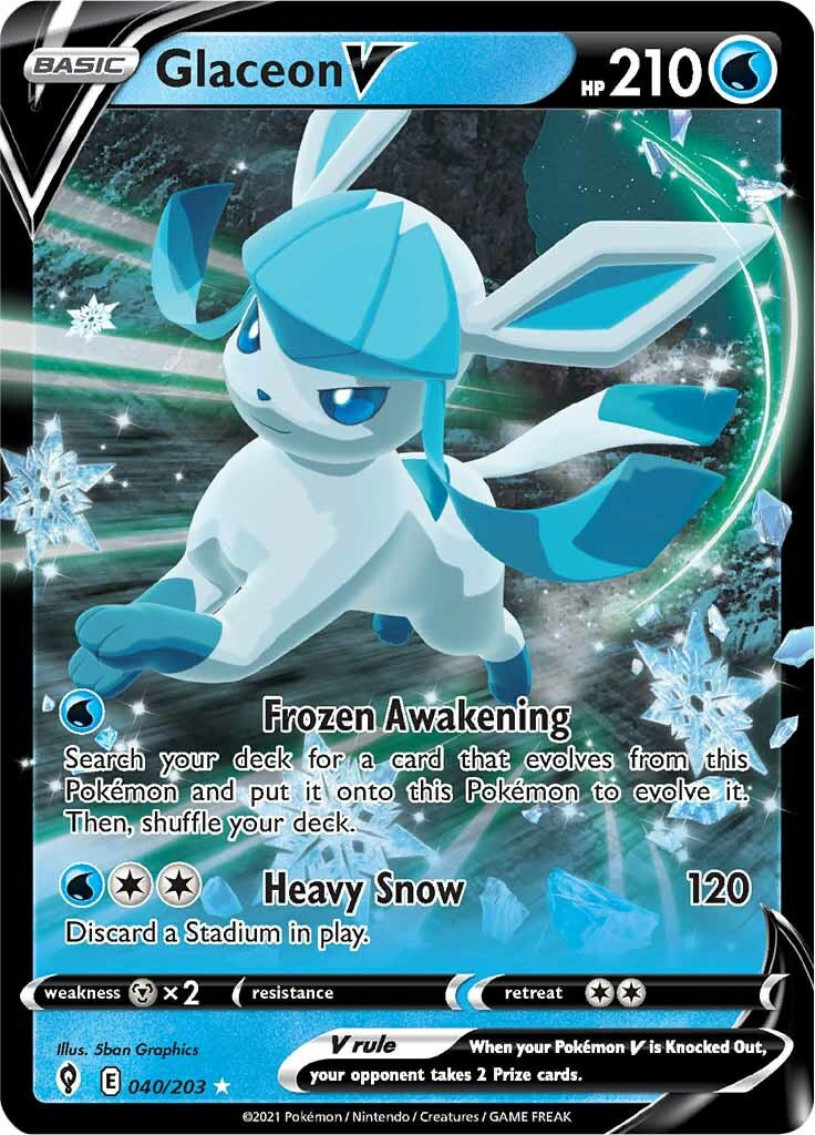 Glaceon V (040/203) [Sword & Shield: Evolving Skies] | Exor Games Bridgewater