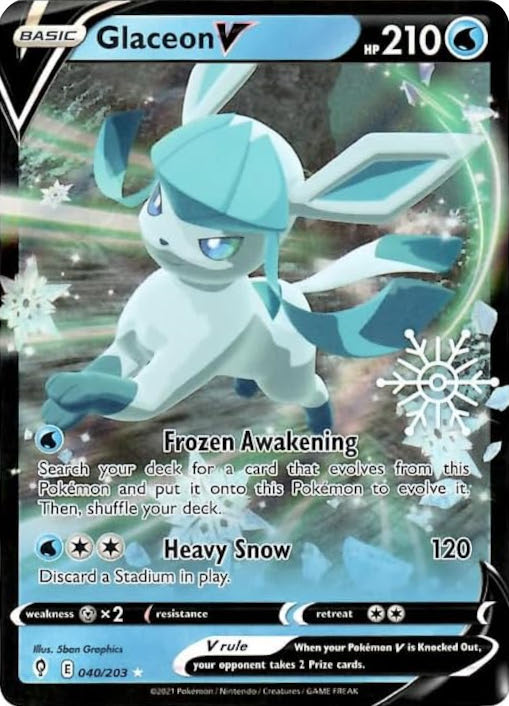 Glaceon V (040/203) (Holiday Calendar) [Sword & Shield: Evolving Skies] | Exor Games Bridgewater