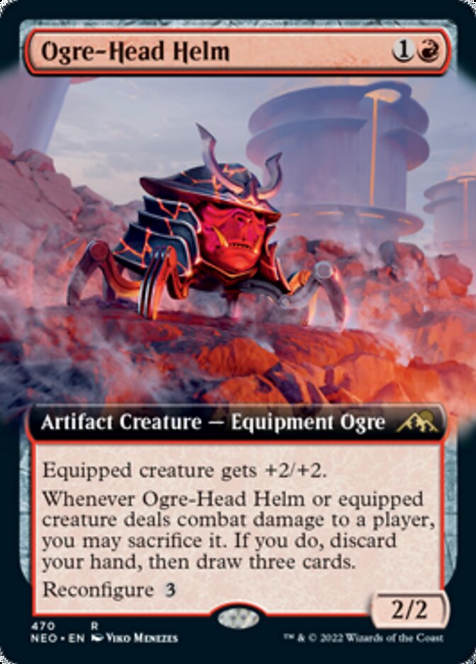 Ogre-Head Helm (Extended Art) [Kamigawa: Neon Dynasty] | Exor Games Bridgewater