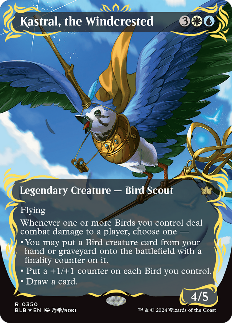 Kastral, the Windcrested (Borderless) (Raised Foil) [Bloomburrow] | Exor Games Bridgewater