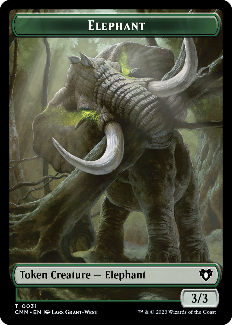 Soldier // Elephant Double-Sided Token [Commander Masters Tokens] | Exor Games Bridgewater