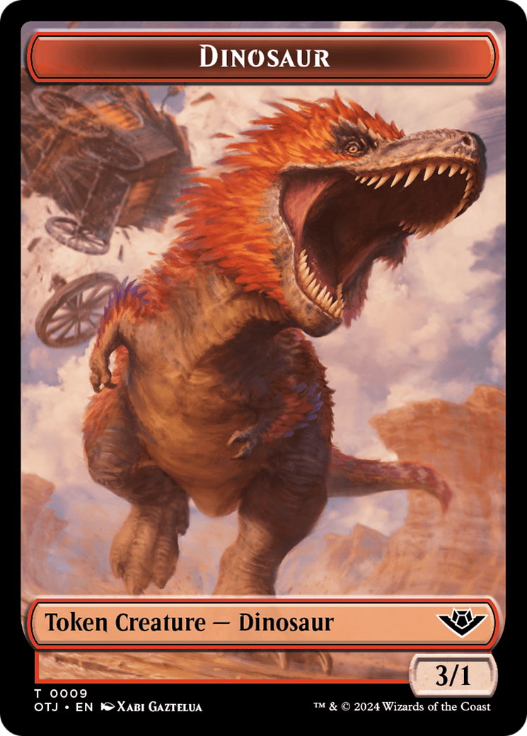 Dinosaur Token [Outlaws of Thunder Junction Tokens] | Exor Games Bridgewater