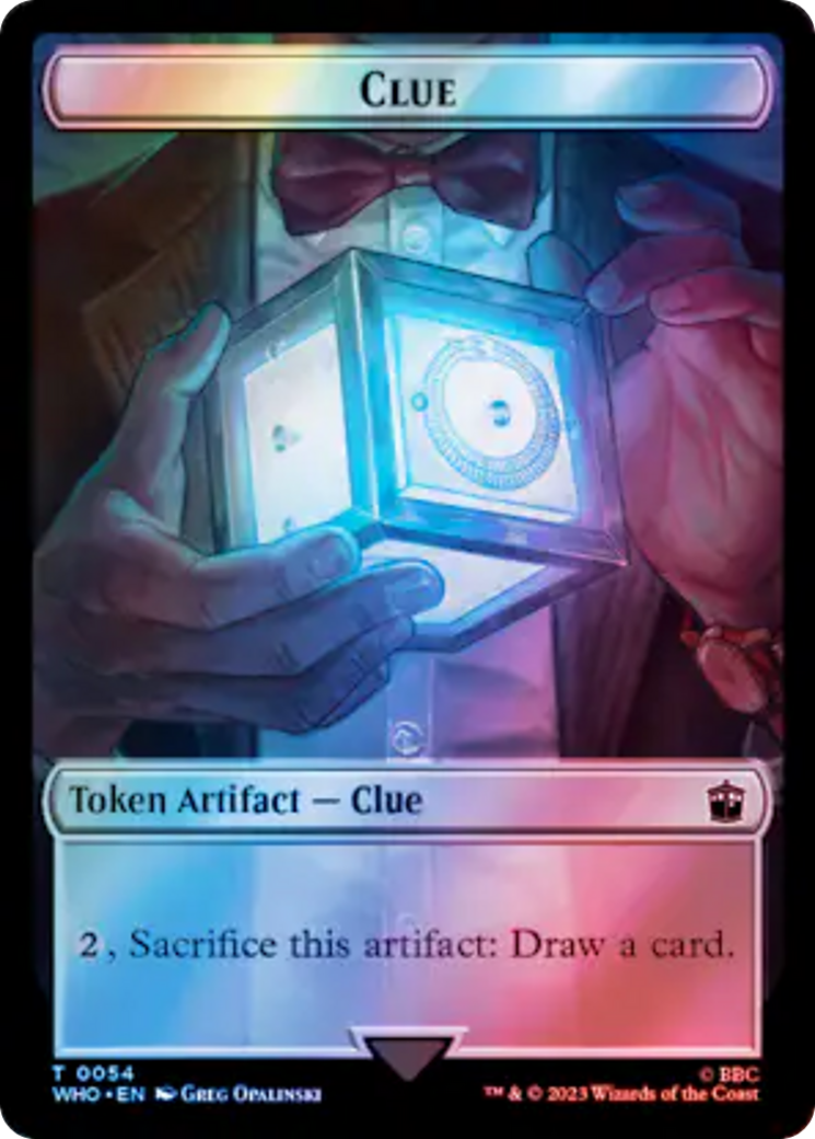 Alien Rhino // Clue (0054) Double-Sided Token (Surge Foil) [Doctor Who Tokens] | Exor Games Bridgewater