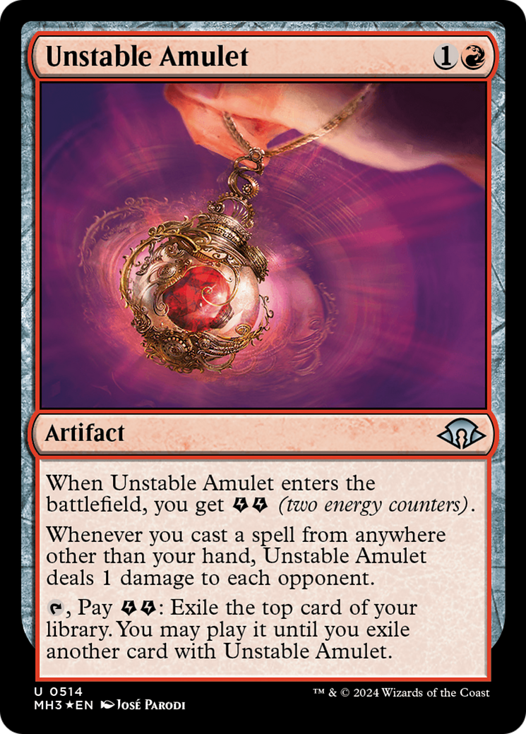 Unstable Amulet (Ripple Foil) [Modern Horizons 3] | Exor Games Bridgewater