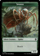 Spider // Blood Double-Sided Token [Bloomburrow Commander Tokens] | Exor Games Bridgewater