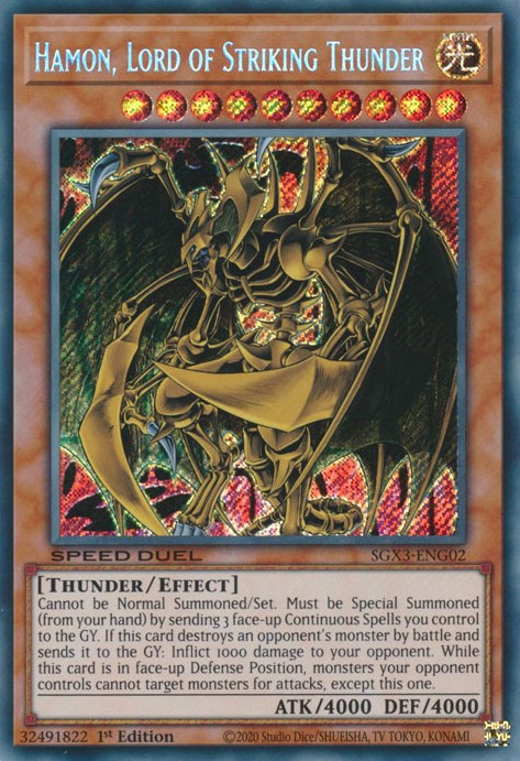 Hamon, Lord of Striking Thunder [SGX3-ENG02] Secret Rare | Exor Games Bridgewater