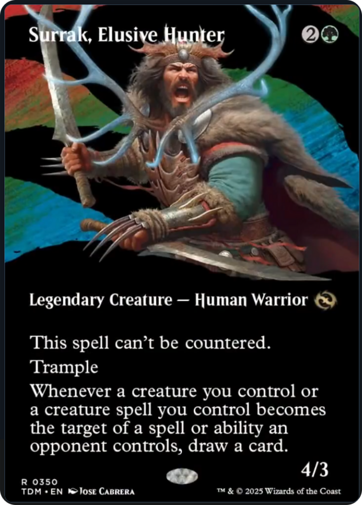 Surrak, Elusive Hunter (Borderless) [Tarkir: Dragonstorm] | Exor Games Bridgewater