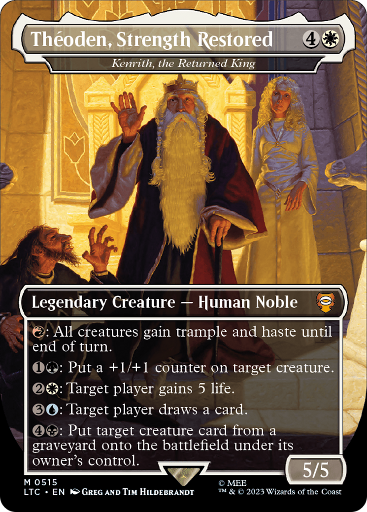 Theoden, Strength Restored - Kenrith, the Returned King (Borderless) [The Lord of the Rings: Tales of Middle-Earth Commander] | Exor Games Bridgewater
