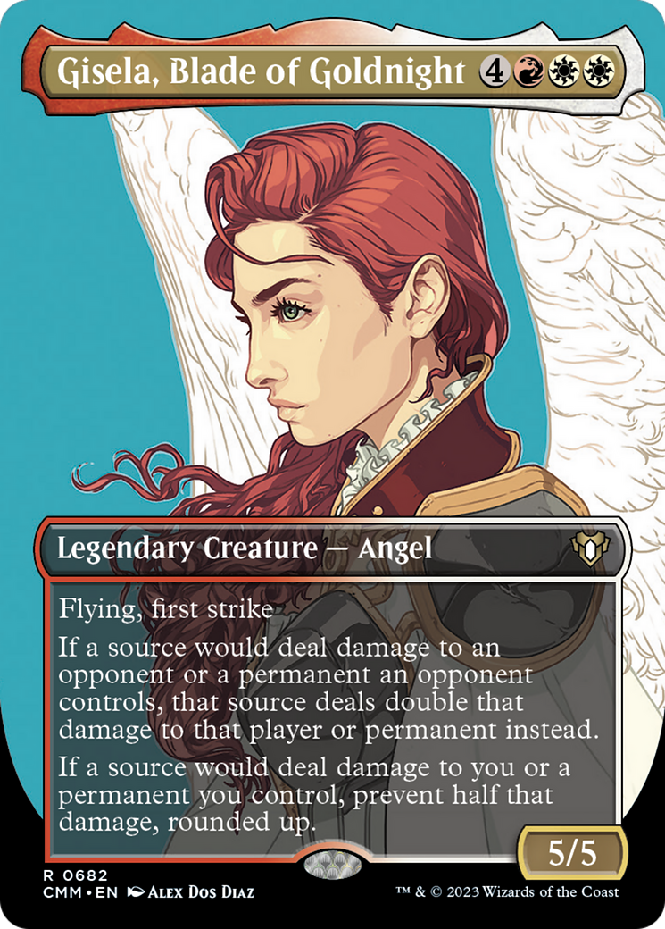 Gisela, Blade of Goldnight (Borderless Profile) [Commander Masters] | Exor Games Bridgewater