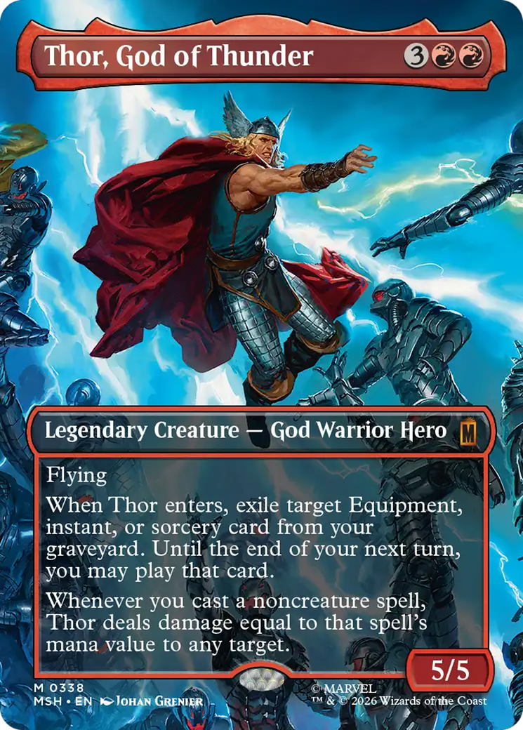 Thor, God of Thunder (Borderless) (0338) [Marvel Super Heroes] | Exor Games Bridgewater