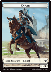 Human // Knight Double-Sided Token [Foundations Tokens] | Exor Games Bridgewater