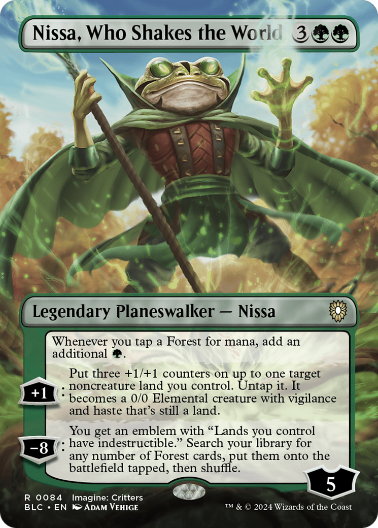 Nissa, Who Shakes the World (Borderless) [Bloomburrow Commander] | Exor Games Bridgewater