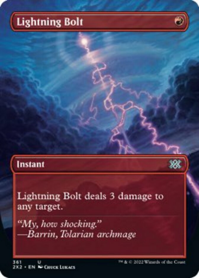 Lightning Bolt (Borderless Alternate Art) [Double Masters 2022] | Exor Games Bridgewater